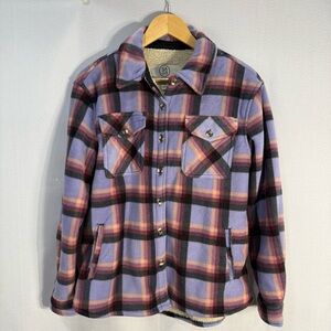 Sage Collective Plaid Sherpa Lined Button Up Jacket Shacket Women’s Small